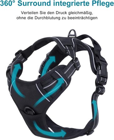 Нагрудник для собак Anti Pull для малих та середніх порід, безпечний, м'який, з регулюванням, дихаючий, з світловідбиваючими смугами (S)