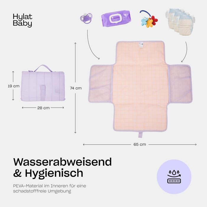 Hylat Baby Diaper Bag with Changing Mat and Cotton Bag - modern bag for diapers and baby essentials – ideal for on the go
