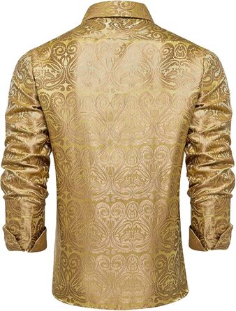 Краватка DiBanGu для чоловіків, шовкова краватка з нагрудною хустинкою, комплект для весілля, нагрудні хустинки, формальний стиль, універсальний розмір (3XL), колір шампань/золото