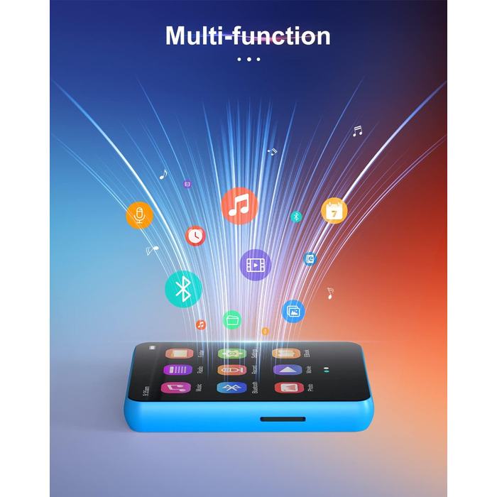 MP3 плеєр 64GB Bluetooth 5.3 HiFi з металевим корпусом, радіо FM, диктофон, сенсорний екран 2.4