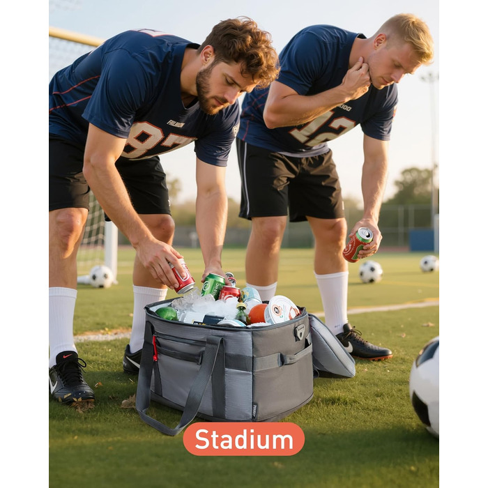 Термосумка TOURIT 32L сіра - ізольована, для пікніка, велика, складна, для транспортування продуктів