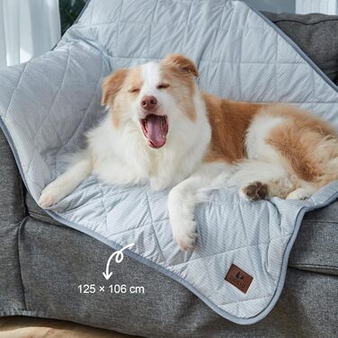 Килимок для собак та котів, ультрам'який, водонепроникний, 75x60 см, можна прати, з двостороннім охолодженням та підігрівом для цілорічного комфорту, сірий та білий (89x75 см, сірий та білий)