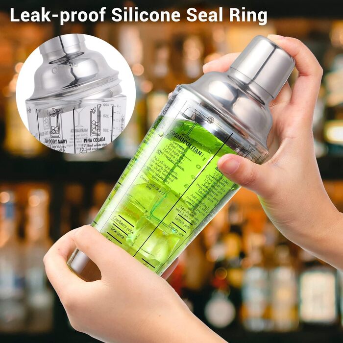 Набір для коктейлів Ohuhu 17 частин, преміум-набір бармена з нержавіючої сталі, аксесуари для приготування коктейлів, подарунок для жінок та чоловіків