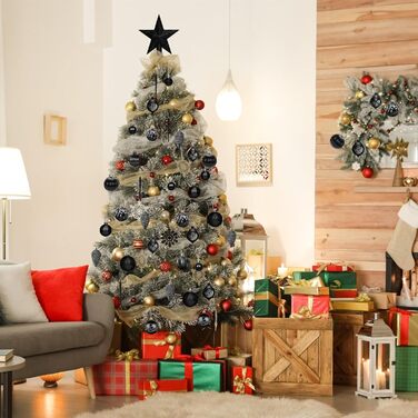 100 шт. прикраси на ялинку, чорні кулі для ялинки, набір прикрас з верхівкою для ялинки, шматостійкі прикраси для ялинки