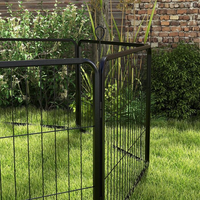 Клітка-манеж для цуценят PawHut 80x60 см з 8 панелей, дверцятами та фіксацією для землі