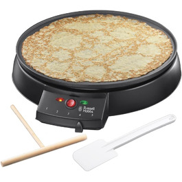 Електрична млинниця Russell Hobbs Fiesta 30 см, антипригарна, з лопаткою і розподільником тіста, 1000 Вт, для млинців, панкейків, буріто, галет, тако