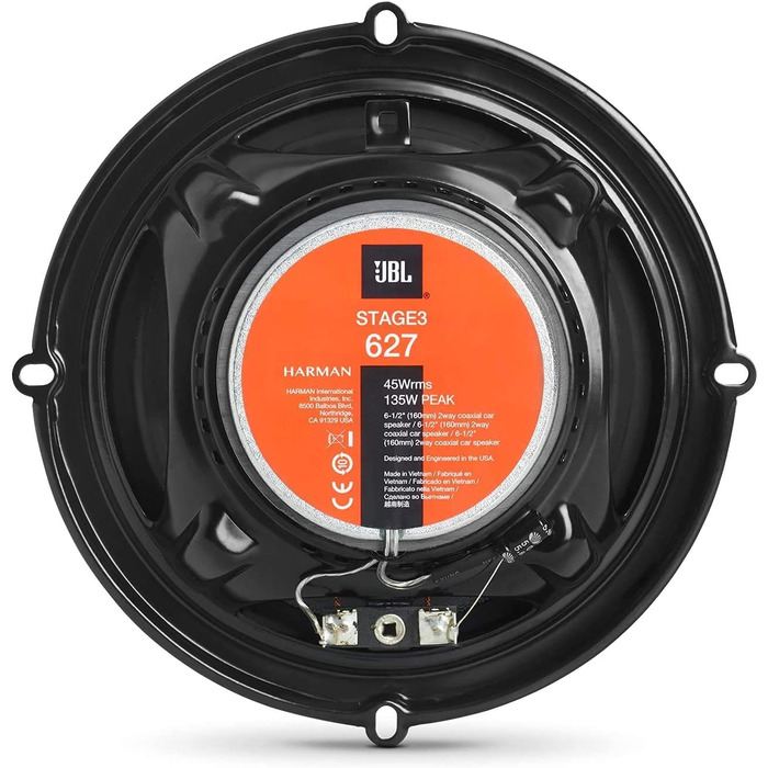 Автомобільні динаміки JBL Stage3 627 від Harman Kardon, 2-смугові, 225 Вт, 16-17 см, чорні