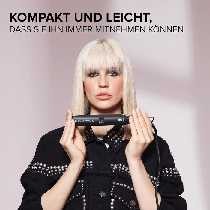 Випрямляч для волосся Bellissima Mini - компактний, для подорожей, з керамічним покриттям, 200°C, автоматичне напруження, сумочка для краси