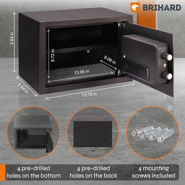 Сейф для дому Business XL Safe Tresor 50x35x36 см з біометричним датчиком, вогнестійкий, 60л для документів A4