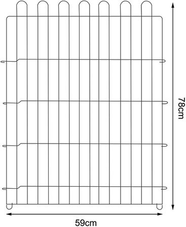 Вольєр для кроликів Lionto з металу, 59x58 см, розширюваний вольєр для дрібних тварин на вулицю з ґрунтовими кілками, з дверцятами з замком та захисним сіткою, стійкий до погодних умов, 8 елементів (Д) 59x78 см