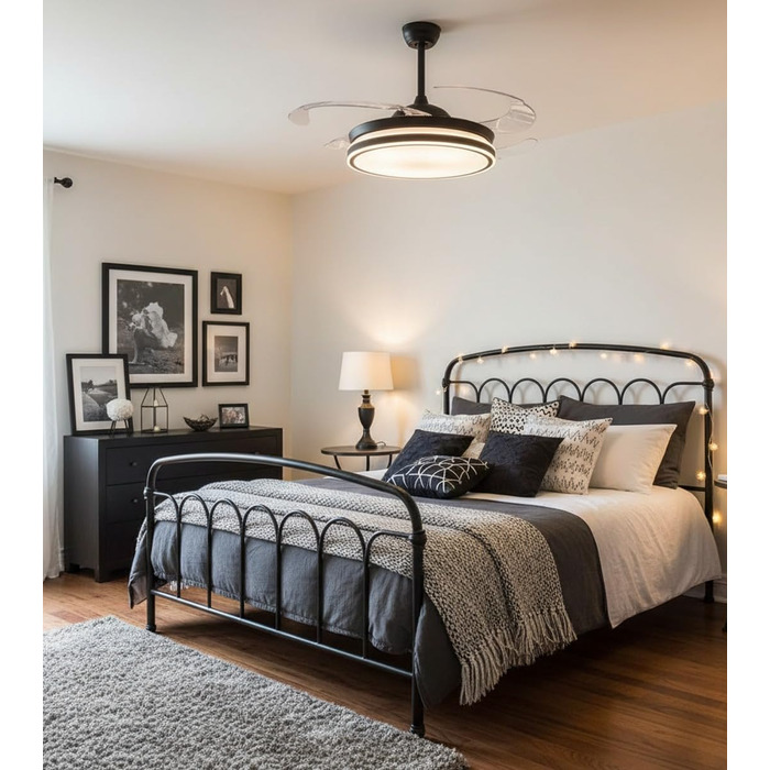 Вентилятор стельовий BEL AIR HOME Asgard 108 см з LED підсвіткою, пультом, DC-мотор, білий