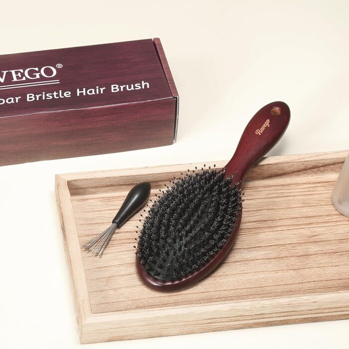Щітка для волосся з щетиною дикого кабана та нейлоновими шпильками - професійна розпушувальна щітка для жінок, чоловіків та дітей