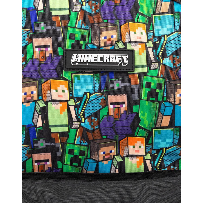Рюкзак Minecraft для хлопчиків: ігровий рюкзак з принтом Creeper, Zombie, Skeleton, Enderman та Cave Spider | Для школи, подорожей, геймінгу, одноденних поїздок. Чорний колір