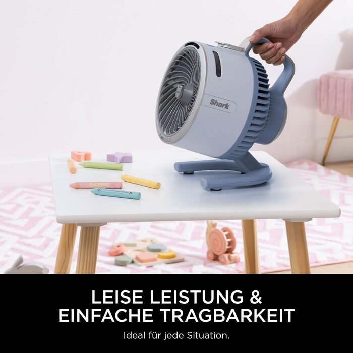 Вентилятор Shark FlexBreeze HydroGo – портативний, тихий, з 5 швидкостями, для дому та вулиці, FA050EU (Gletscher)