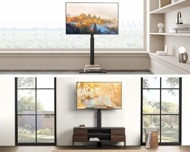 FITUEYES Adjustable Swivel TV Stand - Floor Mount for 32-60 inch Flat & Curved TVs - VESA 600x400 - Black