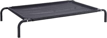 Dog bed made of Textilene fabric, (L) 100 x 76 cm, Black