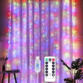 Лямпас LED 3x3м: 300 LED, тепле світло, 8 режимів, IP65, для дому та саду, декор для вечірки, весілля, Різдва