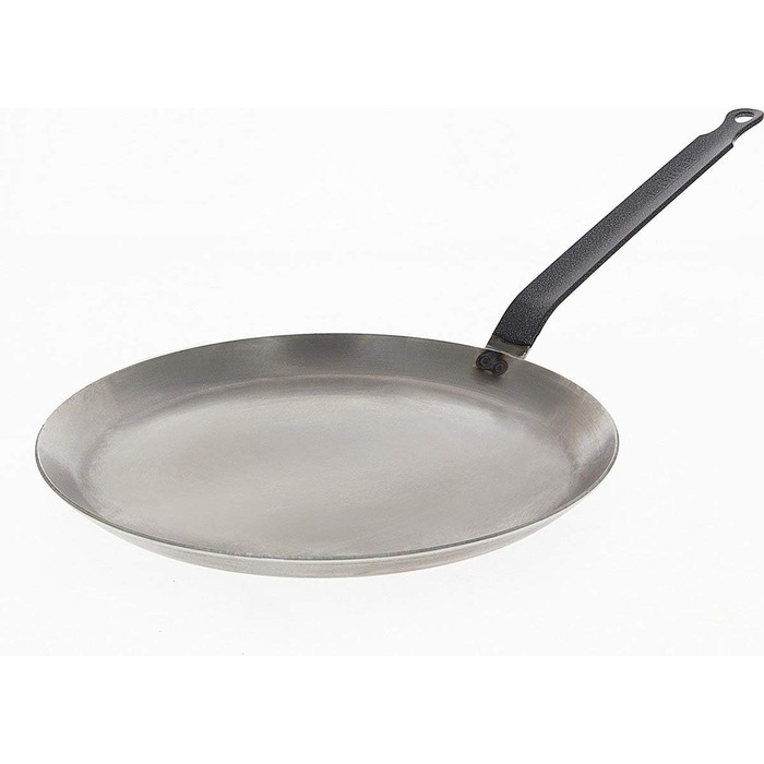 Млинцева сковорода de Buyer Carbone Plus, важка сталь, 24 см, срібляста