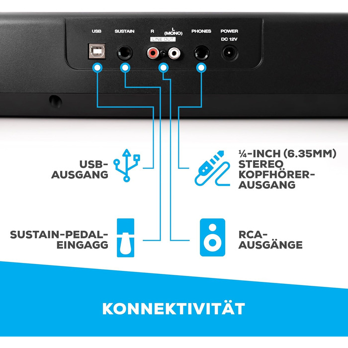 Alesis Recital - Електронне піаніно 88 клавіш для початківців з напівзваженими клавішами, динаміками, 5 преміум-звуками, виходом для навушників та підпискою на уроки гри на піаніно, чорного кольору