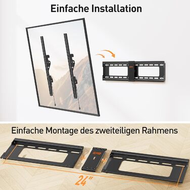 Кронштейн для телевізора ELIVED похилий настінний для LED, LCD, OLED, Plasma 37-82
