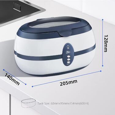 Ультразвуковий очищувач 600мл для окулярів, ювелірних виробів, годинників та зубних протезів (40000 Гц)