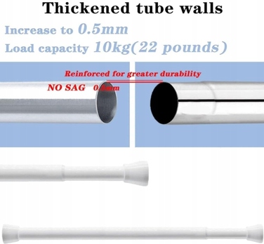 Телескопічна штора для ванної (карниз) 170-260 см, чорна сталь