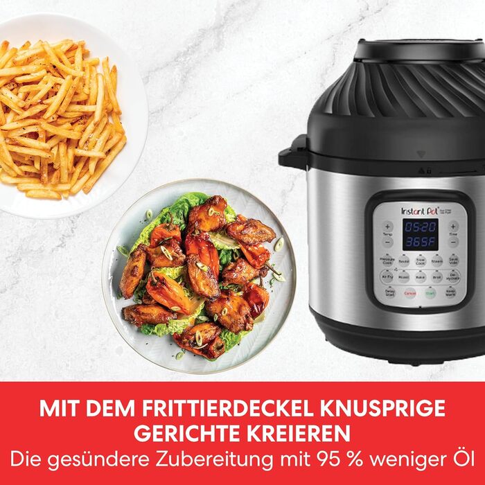 Instant Pot Duo Crisp + Air Fryer 11-in-1 Electric Multi-Cooker 5.7 L - Pressure Cooker, Air Fryer, Slow Cooker, Steamer, Dehydrator with Grill, Keep Warm and Baking Function, Stainless Steel Silver 5.7 Liter Duo Crisp + Air Fryer