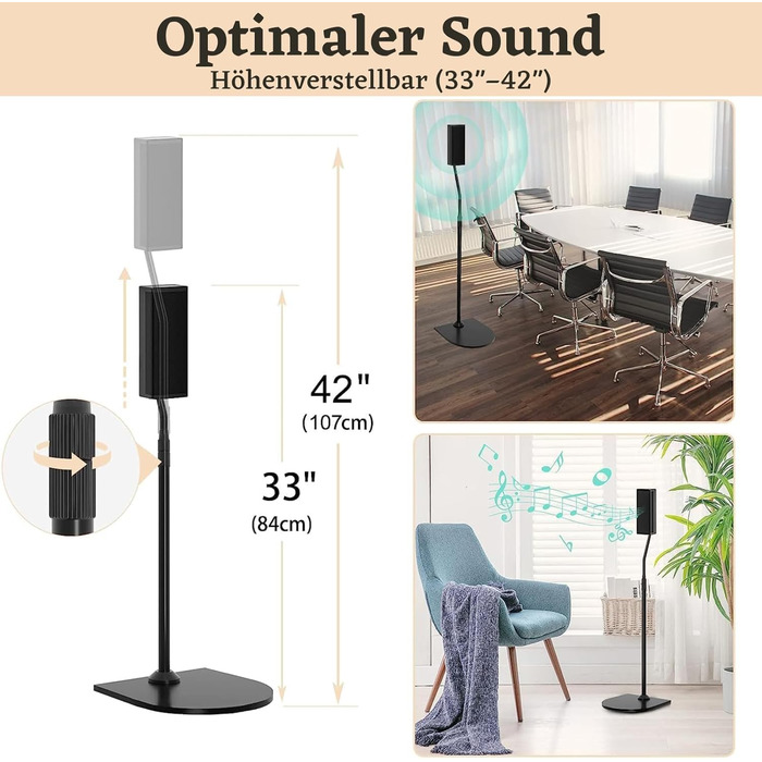 Регульована за висотою підставка для колонок Bose з кріпленням Slideconnect, для Bose Surround 700, OmniJewel Lifestyle 650, CineMate GS Series II