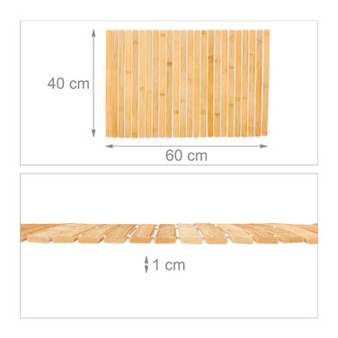 Relaxdays Bamboo Bath Mat 60x40 cm