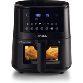 Фритюрниця аероном 4L Ariete 4633, 1400 Вт, 9 програм, Shake & Grill, до 200°C, чорний