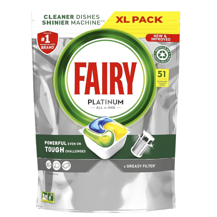 Таблетки для посудомийних машин Fairy Platinum All-in-1 Лимон, 51 шт