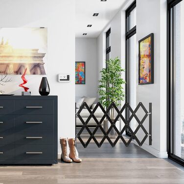 Захисне ворота для собак Relaxdays, розтягується до 108,5 см, висота 47,5-60 см, чорний (L)