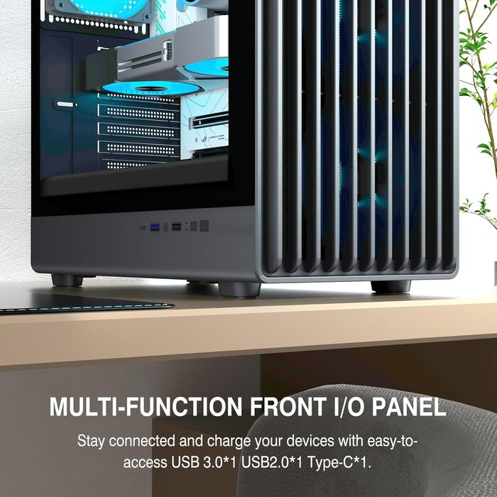 Корпус для ПК FOIFKIN K6: ігровий Mid-Tower з 6 PWM ARGB вентиляторами (3x140mm + 3x120mm) та Type-C (Чорний)