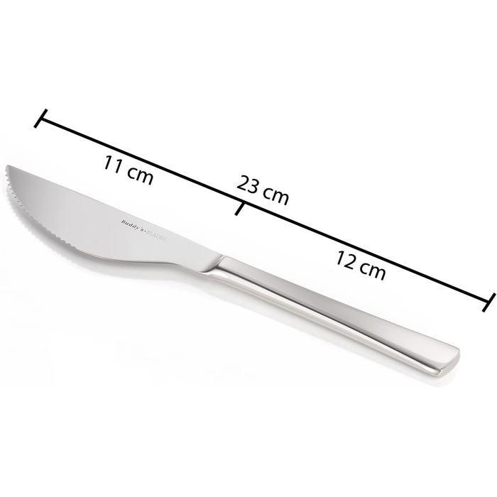 Buddy's Blades - Pizza Cutter Set, 4-Piece Set, Pizza Knife Set, Knife Set, Wavy Edge, Gift Box, Blade Length 11 cm, 23 cm Length, Stainless Steel