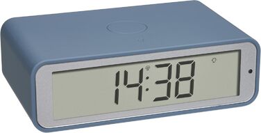 TFA Dostmann Digital Radio Alarm Clock Twist, 60.2560.06, adjustable time zone, 12/24h mode, 180° display rotation, flat design, blue