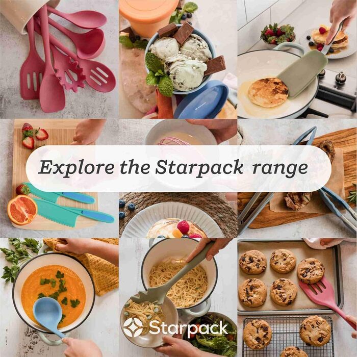 Преміум щипці для кухні StarPack, 30,5 см, з неіржавної сталі та антипригарними силіконовими наконечниками, термостійкі до 315°C, для приготування, сервірування, грилю, салату, блакитно-зелені/вишнево-червоні