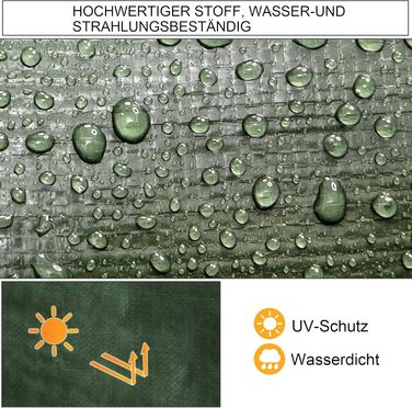 STARPYNG-140g/m² Green 5mx8m Tarpaulin, Planenabdeckung, Waterproof, UV-resistant, Weather-resistant, Covering Cars, Boats, Courtyards, Camping, Wood Tarpaulin (5m x 6m (100g/m²))