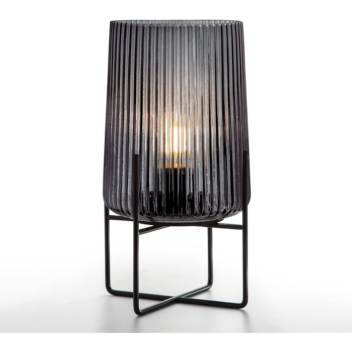 Бездротова настільна лампа з таймером, вінтажний дизайн, акумуляторна LED лампа для дому та вулиці, сірий колір, розмір L