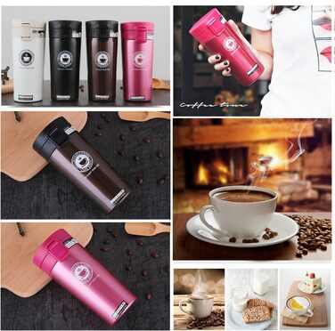 Термокружка-термос SLOSH з кришкою, BPA-free, 380 мл (рожевий)