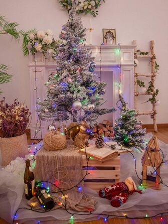 LED гірлянда WISD 23м, 200 LED, багато кольорів - димувана різдвяна ілюмінація на темно-зеленому кабелі з 12 режимами, таймером та EU штекером - для прикраси ялинки, балкона, кімнати, саду. 200 LED