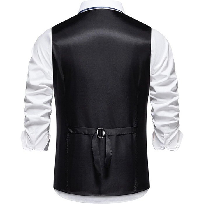 Жилет чоловічий Miaikvs, без рукавів, V-подібний виріз, для весілля, ділових зустрічей та повсякденного стилю (M107, темно-синій, L)