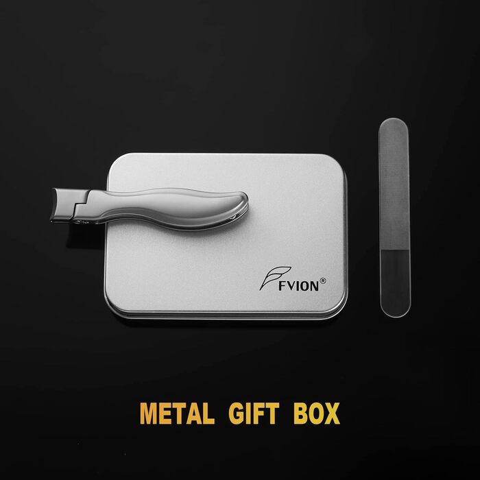 Кусачки для нігтів з лотком для обрізків, великі 8.6 см, для товстих нігтів, нержавіюча сталь, з пилкою для нігтів (чорні/срібні)