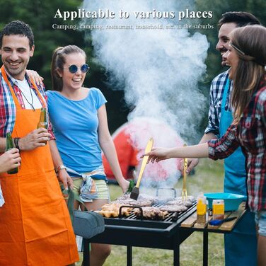 Набір аксесуарів для гриля Kyraton Gold Grill 9 шт. з титановою золотою обробкою, нержавіюча сталь з бакелітовими ручками, стійкий до високих температур, ідеальний для барбекю, тепаньякі та кемпінгу