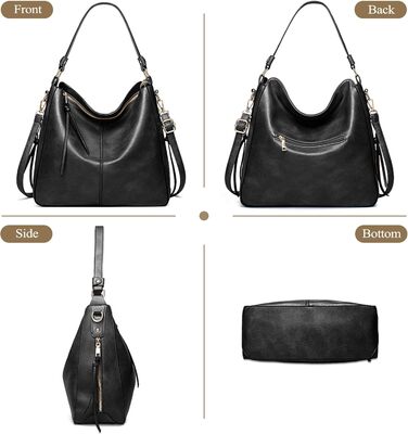 Сумка жіноча шопер велика елегантна через плече, PU-шкіра, колір кава, з кишенею, замок (B Schwarz)