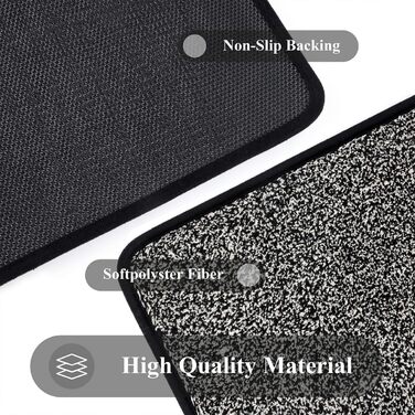 Придверний килимок Pauwer протиковзкий та зносостійкий, мийний килим для входу, тераси, коридору та саду, для дому та вулиці (45x70 см, чорний)