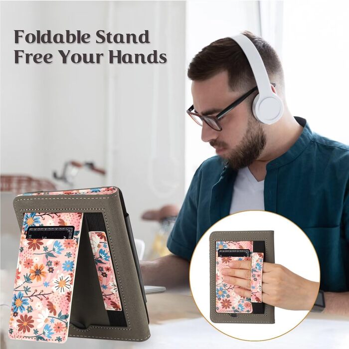 Чохол MOKASE для Kindle Paperwhite 5/6/7 (6 дюймів) - зелений, з петлею та кишенькою