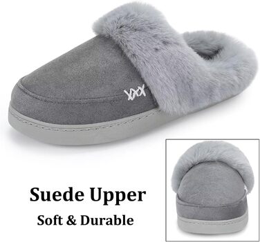 Тапочки зимові жіночі/чоловічі NineCiFun, теплі, з флісу, антиковзкі, для дому та вулиці, сірі, 40/41 EU