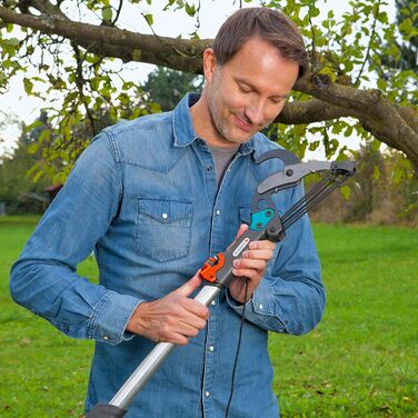 Gardena combisystem Bypass Tree Shear: Pruning shear with 5-fold roller gearing for effortless cutting of branches up to 35 mm in diameter, with a 4.7 m tear-resistant pull cord and D-handle (298-20)
