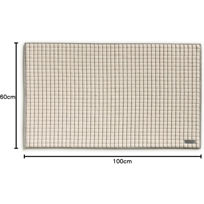 Möve Eden Cotton Bath Mat - Textured, 60x100cm - Nature/Black - Single