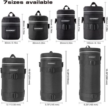 Чохол для об'єктива камери, нейлон, чорний, XL (10.5 x 18.5 см)